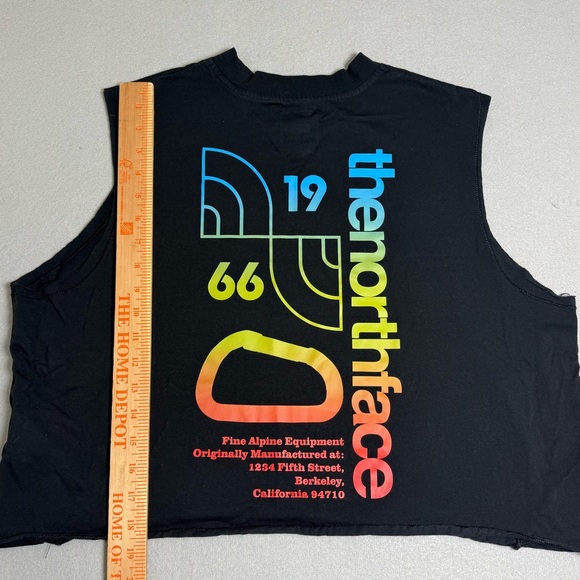 Women's The North Face Himalayan Source Black Tank Top Cropped Colorful XXL 2XL - Picture 4 of 5